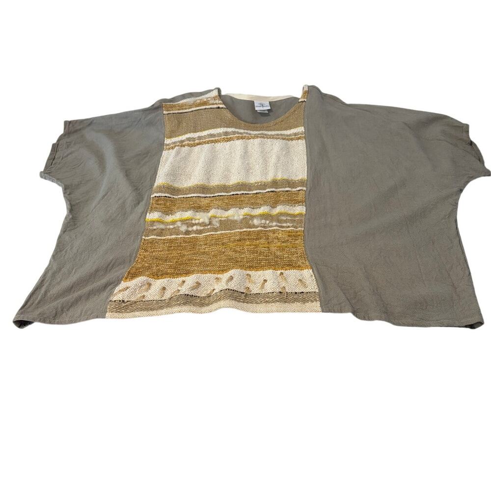 Micah Hamilton Handwoven Wearable Art Tunic Oversized Dolman Sleeve Boho Top - Picture 10 of 10